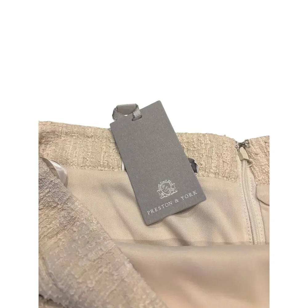 Preston & York Caitlin Knit Tweed A-Line Skirt Ivory  XXL
